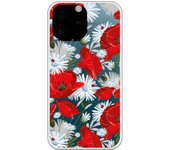Funda compatible con iPhone 13 Pro Max - Patron flores blancas y rojas