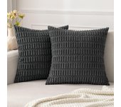 Beige Pillow Covers 18 X 18 Inch White Super Soft Corduroy Decorative Throw Pillows Couch Home Decor for Cushion Sofa Bedroom