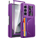 Back Clip S Pen Card Holder Full Coverage 9H Protective Film Luxury Shockproof Case for Galaxy Z Fold 6 Valentine's Day Gift