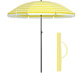 Sombrilla de 160 cm, Inclinación Bidireccional, Altura Ajustable, Bolsa de Transporte, Ideal para Balcón, Jardín, Terraza y Playa, UPF 50+