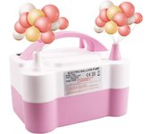 Bomba de globo eléctrica, bomba de globos, 600 W, bomba de aire portátil con doble boquilla, soplador automático y semiautomático, para decoración de fiestas.Trae un paquete de globos .126 piezas