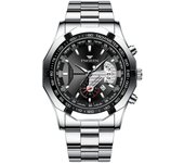 FNGEEN Luxury Men's Watches Stainless Steel Band Fashion Waterproof Quartz Watch For Man Calendar Male Clock Reloj Hombre S001