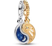 Pandora Charm Colgante Sol & Luna en Dos Tonos 762678C01 , para Mujer