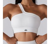 Alo Yoga One Shoulder Yoga Vest Bra with Shockproof Chest Strap Party Training Board Sports Lingerie for Women Straps