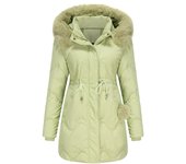 Abrigo de invierno para mujer, abrigo de algodón, gorro extraíble, estilo térmico, medio y largo.