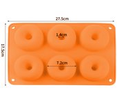 Molde de silicona con 6 cavidades para donas, moldes 3D para hornear pasteles, magdalenas, gelatina, galletas, pastelería, cocina
