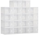 Cajas de Zapatos de Plástico Juego de 18 Organizadores de Almacenamiento para Zapatos de Talla 45 Caja Zapatero Apilable con Puertas Magnéticas para Aromas para Entrada Pasillo Transparente