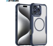 KEYSION Shockproof Case for MagSafe for iPhone 13 12 11 Pro Max SE 2022 2020 Camera Protection Carbon fiber Texture Phone Cover