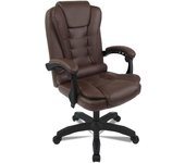 Silla de Oficina Director cómodo con Ruedas ergonómico reclinable Piel sintética Acolchado y Giratorio. para Escritorio Oficina Grande Elegante. Ejecutiva. Estudio o Videojuego.