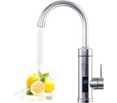 Grifo de calefacción eléctrica, grifo de acero inoxidable de 220V, calentador de agua instantáneo de 3000W con pantalla LED de temperatura, utilizado en la cocina