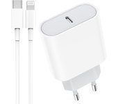 20W Cargador iPhone Carga Rapida USB C Enchufe con 2M Cable Cabezal Adaptador Pared Charger for iPhone 14/14Pro/14 Pro Max/14 Plus 13 12 11 XS XS MAX XR X