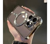 Lens Protector For Magsafe Wireless Charger Plating Clear Case For iPhone 16 15 14 13 12 11 Pro Max Soft Magnetic Silicone Cover