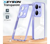 KEYSION Shockproof Clear Case for Redmi Note 13 4G 13 Pro 4G Transparent Soft Silicone+PC Phone Cover for Xiaomi POCO M6 Pro 4G