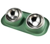 Stainless Steel Durable Plastic Double Pet Accessories Removable Feeding Cat Water Bowl Bowls Dog Food Basin