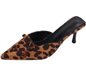 Zapatos de Tacón de Mujer Verano 2025 - Zapatos Mujer Fiesta con Estampado Leopardo y Punta Fina - Zapatos Verano Mujer Semiabiertos de Tacón Bajo - Diseño Versátil para Oficina y Eventos