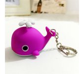 Cute Sounds Light Sea Whale Keychain Luminous with Sound LED Whale Keyring Cartoon Flashlight Animal LED Keychain Kids Toys