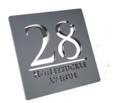 Personalised Laser Cut Acrylic Modern House ating Sign Door Address 3D Number Plaques Outdoor Name Plates Black White 18x18cm