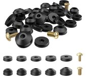 Faucet Washers, 58-Pack Flat and Beveled Rubber Faucet Washers and Brass Bibb Screws Assortment Replacement Kit