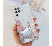 For Oppo A94 4G 5G Phone Case Soft TPU Transparent Slim Back Cover For Oppo A94 5G CPH2211 OppoA94 CPH2203 Silicone Flower Coque