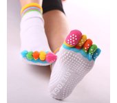 Breathable Soft Non-slip Sports Solid Color Middle Tube Hosiery Korean Style Socks Yoga Socks Women Five Finger Socks