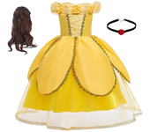 Girl Belle Dress Beauty Cosplay Costume Princess Deluxe Applique Outfit Children Birthday Party Elegant Gown Fairy Disguise Sets