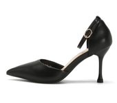 2024 new style women's shoes/sandals/high heels/stilettos/pointed toes/spring/summer/autumn/winter/banquet/wedding/work/leather/6.5 black