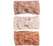 3Pcs Newborn Baby Headband For Girls Kids Elastic Knit Bow Soft Nylon Headwear Girls Hair Accessories