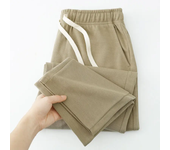 Pantalones rectos sueltos para hombre, pantalones hasta el tobillo con cintura elástica y rayas diagonales, pantalones de chándal informales para exteriores para primavera y otoño