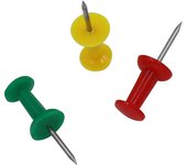 100 colorful I-shaped nails and thumbtacks, office supplies, art nails, cork drawing board accessories, DIY decorative nails, firm