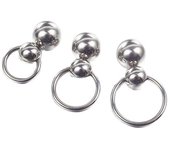 2 Piece Stainless Steel Double ball  PA Nipple Ring Bar Lips Body Jewelry cucurbit gourd Ring Eyebrow Curved Tragus Ear Piercing