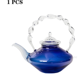 Tetera de vidrio azul con filtro de té, olla de café de vidrio resistente al calor, tetera de cocina para el hogar, regalo exquisito, 2022