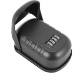 Key Lock Box Wall Mounted Aluminum Alloy Key Safe Box Key Storage Lock Box Indoor Outdoor Keys Storage Box Black