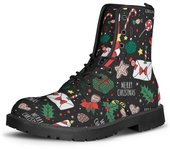 Botas Altas Navideñas Para Mujer Botas Cortas Con Cordones Para Mujer