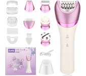 Epilator for Women Electric Lady Shaver Raozr Pubic Hair Bikini Trimmer Body Hair Removal Face, Legs and Underarm Wet Dry with LED Light 6 in1