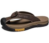 Men's cowhide Eva men's soft bottom flip flops summer beach slippers