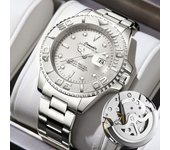 Reloj mecánico falso hueco para hombres luminosos negocios marea