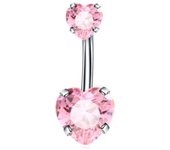 1Pc g23 titanium 6-10mm crystal belly button piercing set 14g heart belly piercing pack cz navel ring set cute belly bar bulk