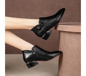 Women's Bowknot Short Boots Pointed Toe Chunky Heel Side Zip Fashion Large Women's Shoes