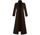 Vintage Men S Gothic Steampunk Long Jacket Trench Coat Retro Medieval Warrior Knight Overcoat Male Victoria Long Coat