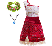 Girls Moana New Dresses Vaiana Princess Dress Kids Cosplay Costume Halloween Carnival Party Vestidos Outfits ﻿