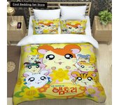 3D Printing Cartoon Lovely Hamtaro Bedding Set Duvet Cover Pillow Set Birthday Gift Children quilt cover Bedding Home Textiles