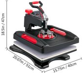 SucceBuy Heat Press Machine, Swing Away Shirt Printing Dual-Tube Heating for T-Shirts Cap Mugs
