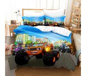 Blaze Cartoon Monster Machines Bedding Set,Duvet Cover Bed Set Quilt Cover Pillowcase,King Queen Twin Size Boys Girls Adults