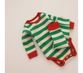 Pure Cotton Baby Pajamas Sets Red Green Striped Infant Boy Girl Pyjamas Romper Pants 2pcs Sets Long Johns For Christmas New Year