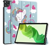 For Realme Pad 2 Case 11 5 Inch Tri-fold Leather Painted Hard Cover for Realme Pad 2 11.5 Inch Tablet Case Funda 2023