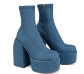 Ankle Boots Women Fashion High Platform Shaped High Heel Boots Chunky Heels Zipper Designer Shoes 44 Platform Shoes Women Shoes