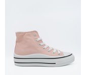 Zapatillas deportivas de lona altas con suela altas, zapatillas deportivas mujer casual blancas