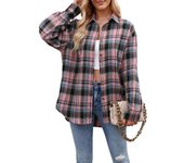 Women's Shirt Spring and Autumn Button Up Loose Plaid Blouse Check Retro Fashion 2024 Simple Cheap Female Tops