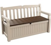Exterior, Baúl almacenaje, Capacidad 265L, Resina, Color Beige, 140 x 60 x 84 cm