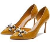 2024 new style women's shoes/sandals/high heels/stilettos/pointed toes/spring/summer/autumn/winter/banquet/wedding/work/leather/Black